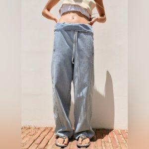 🩵 ZARA Relaxed Tie Waist Denim Pants